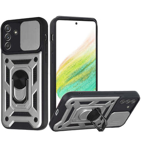 Samsung Galaxy A54 5G ELITE Hybrid Case (with Camera Push Cover and Magnetic Ring Stand) - Silver