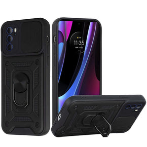 Motorola Moto Edge (2022) ELITE Hybrid Case (with Camera Push Cover and Magnetic Ring Stand) - Black