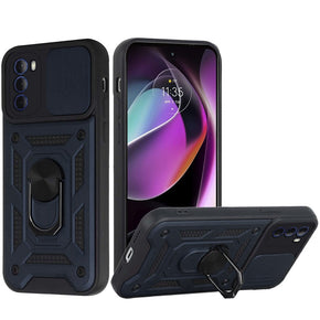 Motorola Moto G 5G (2023) ELITE Hybrid Case (with Camera Push Cover and Magnetic Ring Stand) - Blue