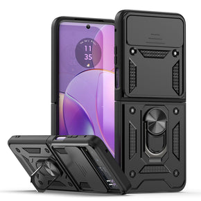 Motorola Moto RAZR (2023) ELITE Hybrid Case (with Camera Push Cover and Magnetic Ring Stand) - Black