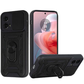 Motorola Moto G Power 5G (2024) ELITE Hybrid Case (with Camera Push Cover and Magnetic Ring Stand) - Black