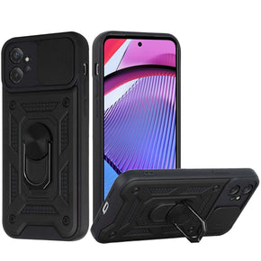 Motorola Moto G Power 5G (2023) ELITE Hybrid Case (with Camera Push Cover and Magnetic Ring Stand) - Black