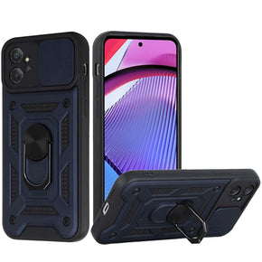 Motorola Moto G Power 5G (2023) ELITE Hybrid Case (with Camera Push Cover and Magnetic Ring Stand) - Blue