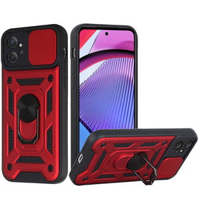 Motorola Moto G Power 5G (2023) ELITE Hybrid Case (with Camera Push Cover and Magnetic Ring Stand) - Red