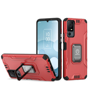 TCL 40 XL Strong Tough Metallic (with Kickstand) Hybrid Case - Red