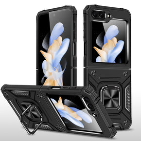 Samsung Galaxy Z Flip6 Robust Hybrid Case (with Magnetic Ring Stand) - Black