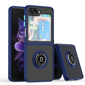 Samsung Galaxy Z Flip5 Smoke Hybrid Case (with Magnetic Ring Stand) - Blue