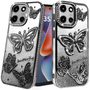 Motorola Moto G 5G (2025) Diamond Butterly Shimmer Case - Black