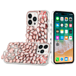 Apple iPhone 15 (6.1) Full Jewel Diamond Hybrid Case - Pink