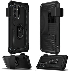 Samsung Galaxy S24 FE Holster Clip Combo Case (with Magnetic Ring Stand) - Black / Black (Copy)