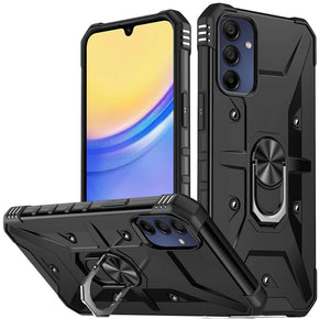 Samsung Galaxy A15 Lone Unique Hybrid (with Ring stand) Case - Black