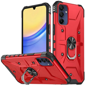 Samsung Galaxy A15 Lone Unique Hybrid (with Ring stand) Case - Red