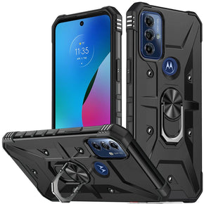 Motorola Moto G Play (2023) Lone Unique Hybrid (with Ring stand) Case - Black