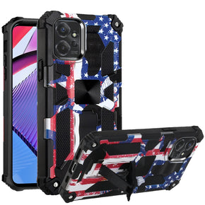 Motorola Moto G 5G (2023) Machine Design Hybrid Case (with Magnetic Kickstand) - American Flag