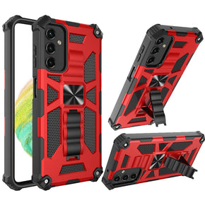 Samsung Galaxy A54 5G Machine Hybrid Case (with Magnetic Kickstand) - Red