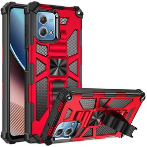 Motorola Moto G Stylus 5G (2023) Machine Hybrid Case (with Magnetic Kickstand) - Red