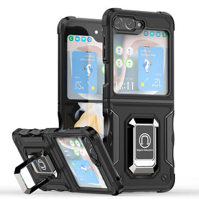 Samsung Galaxy Z Flip5 OPTIMUM Hybrid Case (with Magnetic Ring Stand) - Black