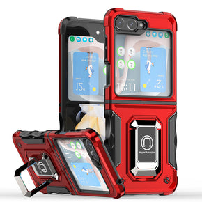 Samsung Galaxy Z Flip5 OPTIMUM Hybrid Case (with Magnetic Ring Stand) - Red