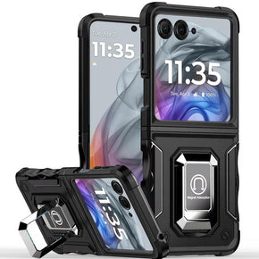 Motorola Moto RAZR (2024) OPTIMUM Hybrid Case (with Magnetic Ring Stand) - Black