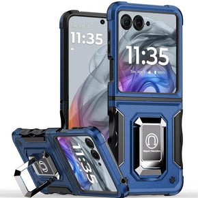 Motorola Moto RAZR (2024) OPTIMUM Hybrid Case (with Magnetic Ring Stand) - Blue