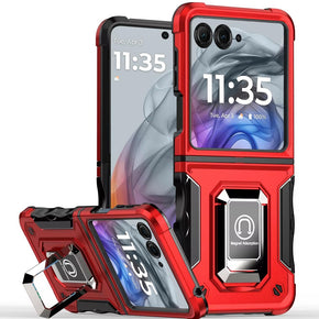 Motorola Moto RAZR (2024) OPTIMUM Hybrid Case (with Magnetic Ring Stand) - Red