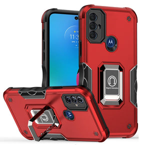 Motorola Moto G Play (2023) OPTIMUM Hybrid Case (with Magnetic Ring Stand) - Red