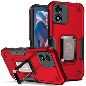 Motorola Moto G Play (2024) OPTIMUM Hybrid Case (with Magnetic Ring Stand) - Red