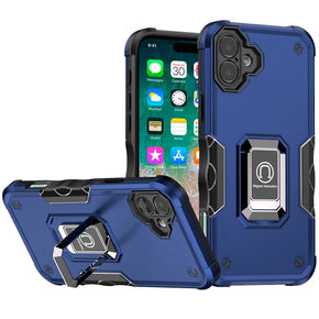 Apple iPhone 16 Plus (6.7) OPTIMUM Hybrid Case (with Magnetic Ring Stand) - Blue