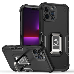 Apple iPhone X / Xs OPTIMUM Hybrid Case (with Magnetic Ring Stand) - Black
