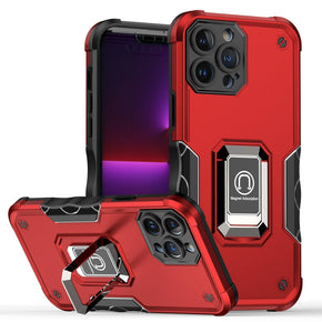 Apple iPhone 15 Pro Max (6.7) OPTIMUM Hybrid Case (with Magnetic Ring Stand) - Red
