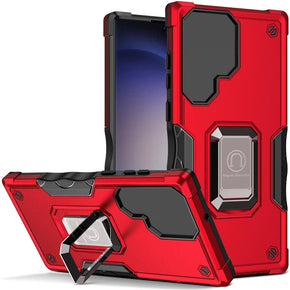 Samsung Galaxy S24 OPTIMUM Hybrid Case (with Magnetic Ring Stand) - Red