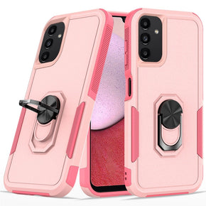Samsung Galaxy A14 5G Perfect Tough Thick Hybrid Case with Metal Ring Stand - Pink