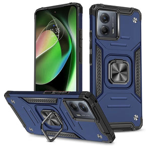 Motorola Moto G 5G (2023) Robust Hybrid Case (with Magnetic Ring Stand) - Blue