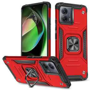 Motorola Moto G 5G (2023) Robust Hybrid Case (with Magnetic Ring Stand) - Red