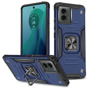 Motorola Moto G 5G (2024) Robust Hybrid Case (with Magnetic Ring Stand) - Blue