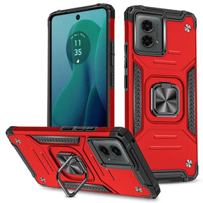 Motorola Moto G 5G (2024) Robust Hybrid Case (with Magnetic Ring Stand) - Red