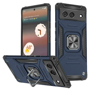 Google Pixel 6A Robust Hybrid Case (with Magnetic Ring Stand) - Blue