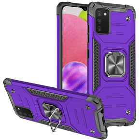 Samsung Galaxy A03s Robotic Hybrid Case (with Magnetic Ring Stand) - Dark Purple