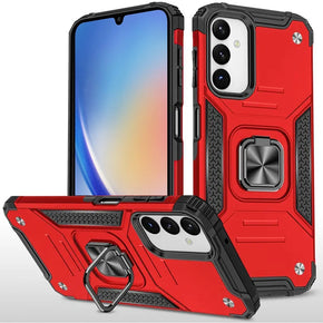 Samsung Galaxy A15 5G Robust Hybrid Case (with Magnetic Ring Stand) - Red