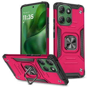 Motorola Moto G 5G (2025) Robust Hybrid Case (with Magnetic Ring Stand) - Pink