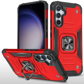 Samsung Galaxy S24 FE Robust Hybrid Case (with Magnetic Ring Stand) - Red