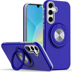 Samsung Galaxy A16 5G Matte Magnetic Ring Hybrid Case - Blue