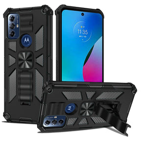 Motorola Moto G Play (2023) Rockstar Machine Case (with Built-in-Magnetic Plate) - Black