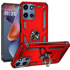 Motorola Moto G 5G (2025) Hybrid Case (with Magnetic Ring Stand) - Red