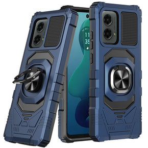 Motorola Moto G 5G (2024) Robotic Hybrid Case (with Magnetic Ring Stand) - Blue