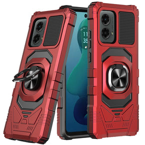 Motorola Moto G 5G (2024) Robotic Hybrid Case (with Magnetic Ring Stand) - Red
