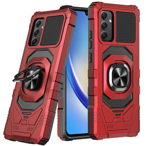 Samsung Galaxy A15 5G Robotic Hybrid Case (with Magnetic Ring Stand) - Red
