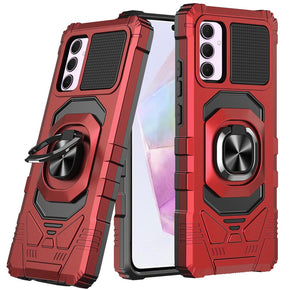 Samsung Galaxy A35 5G Robotic Hybrid Case (with Magnetic Ring Stand) - Red