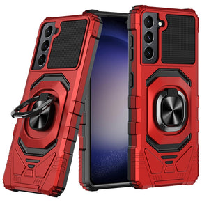 Samsung Galaxy S23 FE Robotic Hybrid Case (with Magnetic Ring Stand) - Red