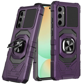 Samsung Galaxy S24 FE Robotic Hybrid Case (with Magnetic Ring Stand) - Dark Purple